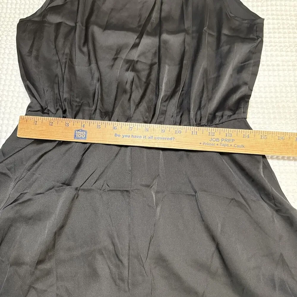 BTFBM Womens Satin Mock Neck Sleeveless Summer Shorts Romper Solid Black Lg NWT